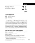 Chapter 21- Safety critical communication